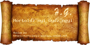 Hortolányi Gyöngyi névjegykártya